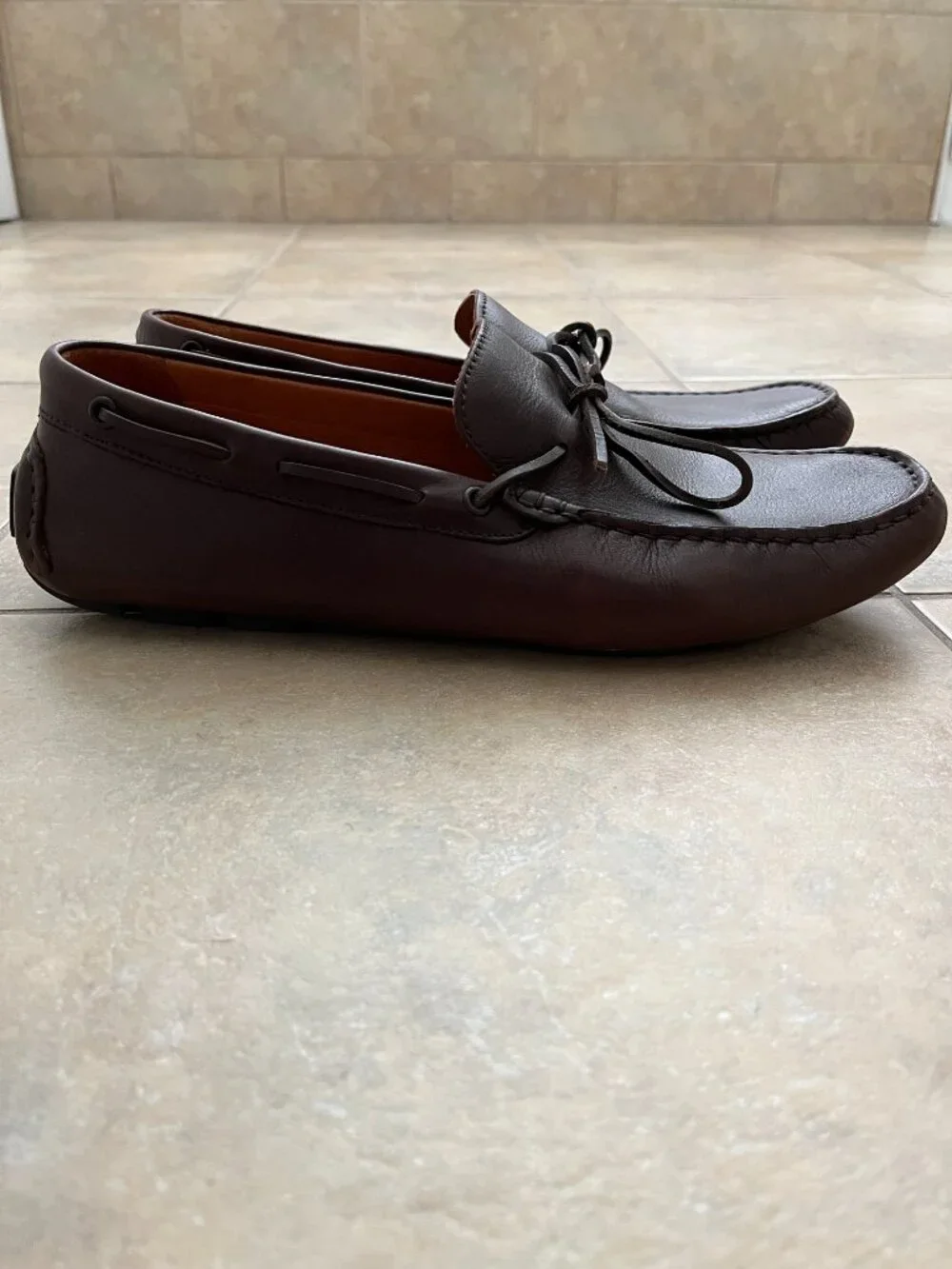 J. Crew Kenton Driving Moccasin Loafers in Italian leather Dark Brown Size 10.5